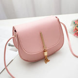 Tassel Women Crossbody Bag PU Leather Small Flap Messenger Bag for Ladies Sling Bag Mobile Phone Wallet Handbags