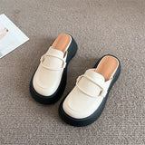 Baotou Muller Semi-Slippers For Women To Wear 2023 New Korean Version Of Korean Pastry Bottom Beach Cool
