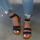 Leopard Sandals 2021 Summer Print Female Flats Shoes Comfort Slip On Ankle Strap Ladies Sandalias Casual Woman