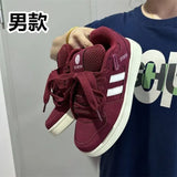 Breakj Board Shoes Niche Design Red Wine Dopamine Matching Color Increased Not Smelly Feet Versatile Fashion New Hot