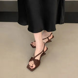 Breakj New French Temperament With Square Slope And Niche Design And Commuting High Heel Sandals