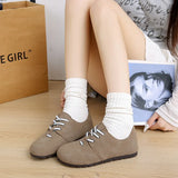 Breakj Retro Birken Shoe Women 2025 Autumn New Flat-Bottomed Round Head Casual Lace Not Tired Singles