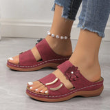 Women Wedges Sandals Premium Orthopedic Open Toe Sandals Vintage Anti-slip Leather Casual Female Platform Retro