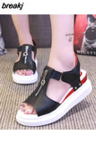 new summer sandals female student muffin bottom casual women's shoes 42 large size sports sandals platform
