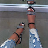 Women Sandals Crystal Fashion Summer Shoes Flat Gladiator Non Slip Beach Femme Zapatos Deportivos Para Mujer Sapatos