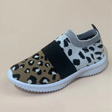 Flats Leopard Ladies Loafers Shoes Mesh Vulcanized Shoe Slip-On Sneakers Female Casual Breathable Plus Size Autumn