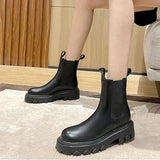 Winter Chelsea Boots Women 2021 Punk Gothic Platform Combat Ankle Boots For Women Fur Short Plush Shoes Luxury