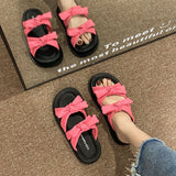 Breakj Summer New Fashion Korean Version Bow Knot Sweet And Lovely Thick Bottom Outside Wear Cool Slippers Women's Shoes Hot