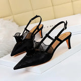 Breakj High-Heeled Fashion Sexy Party Show Thin Women's Shoes Thin Heel High Heel Diamond Lace Hollow Out