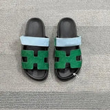 Breakj 2025 Summer Thick-Bottomed Cool Slippers A Word Magic Sticker Outside Wearing Casual Women's