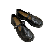 Style Small Leather Shoes for Women Vintage Round Toe Low Heel Women Shoes Casual Flat Loafers School Single Shoes