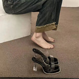 Breakj Slippers Women 2025 New Summer Wearing Fairy Style Transparent Crystal And Waterproof Table Coarse And Cold