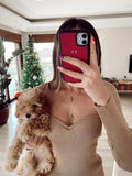 Chic Beige Knitted Cropped Blouses Women 2021 Fashion Sexy Square Collar Shirts Girls Streetwear Casual