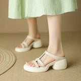 2024 New Summer Leather With Waterproof Platform Platform Roman