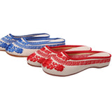 Breakj Blue And White Porcelain National Wind Beef Tendon Bottom Leisure Walk Summer Sandals Embroidered Shoes