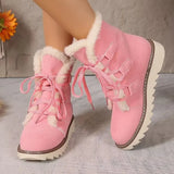 Breakj Snow Boots Women 2025 Autumn And Winter New Velvet Thick Tie Thick Cotton Boots