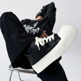 Breakj New Versatile Increased Big Head Commuting Derby Leather Shoes Thick Platform Increased Milk Fragrance Bottom Casual Board Shoes