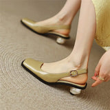 jane sandals Woman Slingbacks High Heels Sandals Square Toe Elegant Pumps For Party Wedding Shoes Sandal Slip On Mule