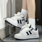 Breakj Wind Board Shoes Women's Solid Color High Top Small White Shoes Fashion New Commuter Running Cushioning