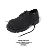 Breakj Shoes Men Summer Big Head Business Dress Groom Wedding Shoes Hong Kong Wind Students Low Help Martin Boots