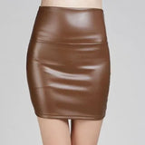 Skirts Women Pencil Skirt Pu Leather High Waist Party Female Sexy Short Woman Bodycon Saias Feminina 20 Candy Colors