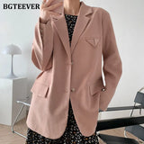 Casual Loose Single-breasted Mint Green Women Suit Blazer 2021 Spring Elegant Notched Collar Full Sleeve Female