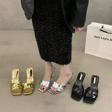 Summer 2024 Niche Premium Sandals With One-Line Sequined High-Heeled Sandals For Women's