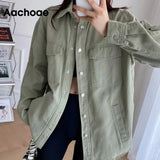 Women Solid Color Cotton Oversized Jacket Coats Batwing Sleeve Turn Down Collar Outerwear Female Fashion Autumn