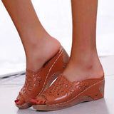 Sandals Women Summer Wedge Flowers Shoes Sandals Fish Mouth Woman Sandals Femme Plus Size Female Shoes Zapatos De