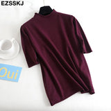 sleeve sweater solid slim Sweater Pullovers Women winter autumn thin O-neck chic 2021 sweater