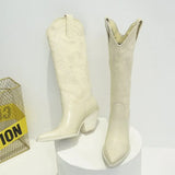 Breakj 2023 Plus Size Autumn / Winter Leather Boots Pointed Embroidered High Boots And Chelsea