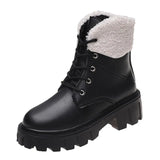 Ladies Winter Shoes Women Snow Boots Thick Sole Non-slip Warm Plush Cold Winter Women Ankle Boots Black Snow bottes