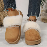 Breakj Cotton Slippers Lady Winter Home Wearing Retro Anti-Slip Thick Bottom Plus Velvet Warm Moon