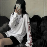 Handsome Student BF Style Sweatshirt Female Trend New Loose Korean Autumn Thin Section Long-sleeved Mid-length