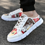 Summer Breathable Net Cloth Men's Shoes With All Kinds Of Personality Korean Version Trend Students Half Put On Lazy Casual