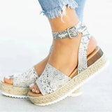 Breakj Yards Of Women's Sandals A Word Buckle Thick Bottom And High Heels Of Sandals Women Feel