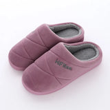 Autumn and Winter Cotton Slippers Indoor Non-slip Soft Bottom Warmth Month Shoes Simple Plush Half-pack with Floor