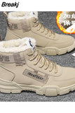Boots Men's Snow Boots Winter Warm Lace Up 2023 New Men's Shoes Wool Plush Winter Boots Men's Shoes Extra