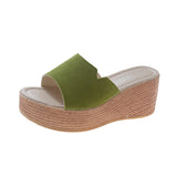 Large Size Slippers Women's Summer Fashion Slippers With Korean Version Of Slope Heels, Thick Heels, High-Heeled Cake