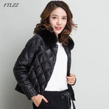 Women Real Collar Down Jacket Winter Warm Ultra Light Short Jacket White Duck Down Parka Elegant Coat