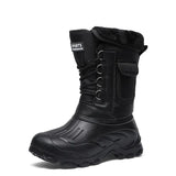 Warm Outdoor Men Snow Boots Stylish Casual Mid-calf Male Plush Shoes High-top Hard-wearing Botas De Hombre 2021