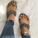 Slippers Women Shoes Summer sandals Beach Pineapple Flat Slippers Outside Slides Zapatos De Mujer Shining Crystal Ladies