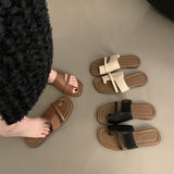 Breakj A Small-Sense Brown Jacket Slippers In Autumn And Winter Wearing Seaside Beach Cool Drag Soft-Soled Women Shoes Roman
