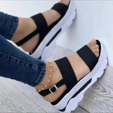 2022 Fashion Wedge Female Platform Buckle Strap Street Summer Shoes Punk Beach Wedges Women Sandals Chunky Sandalias De
