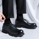Breakj Spring And Autumn Business Casual Leather Shoes Male Soft Leather British Overalls Big Head Handmade Single Shoes