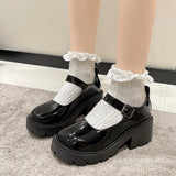 Head Small Leather Shoes Female British Wind 2023 New Spring Jk Uniform Thick Platform Korean Version Lady Mary Jane
