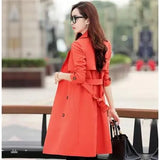 Plus Size 3XL Women Trench Coat Spring Autumn Double Breasted Windbreaker Outerwear Female Casual Trench Long