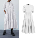 Women's Summer Dress Bohemian Sundress 2022 VONDA Vintage Lantern Sleeve Swing Party Long Dress Casual Robe