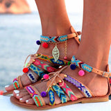 Sandals Summer Shoes Bohemian Gladiator Leather Sandals Flats Summer Shoes Woman Beach Sandals For Women Sandalia