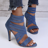 Women Shoes High Heels Women Sandals 2021 Zipper New Fashion Summer High Heels Sexy Ladies Peep Toe Shoes Women